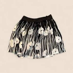 Worthington Black and White Floral Skater Skirt